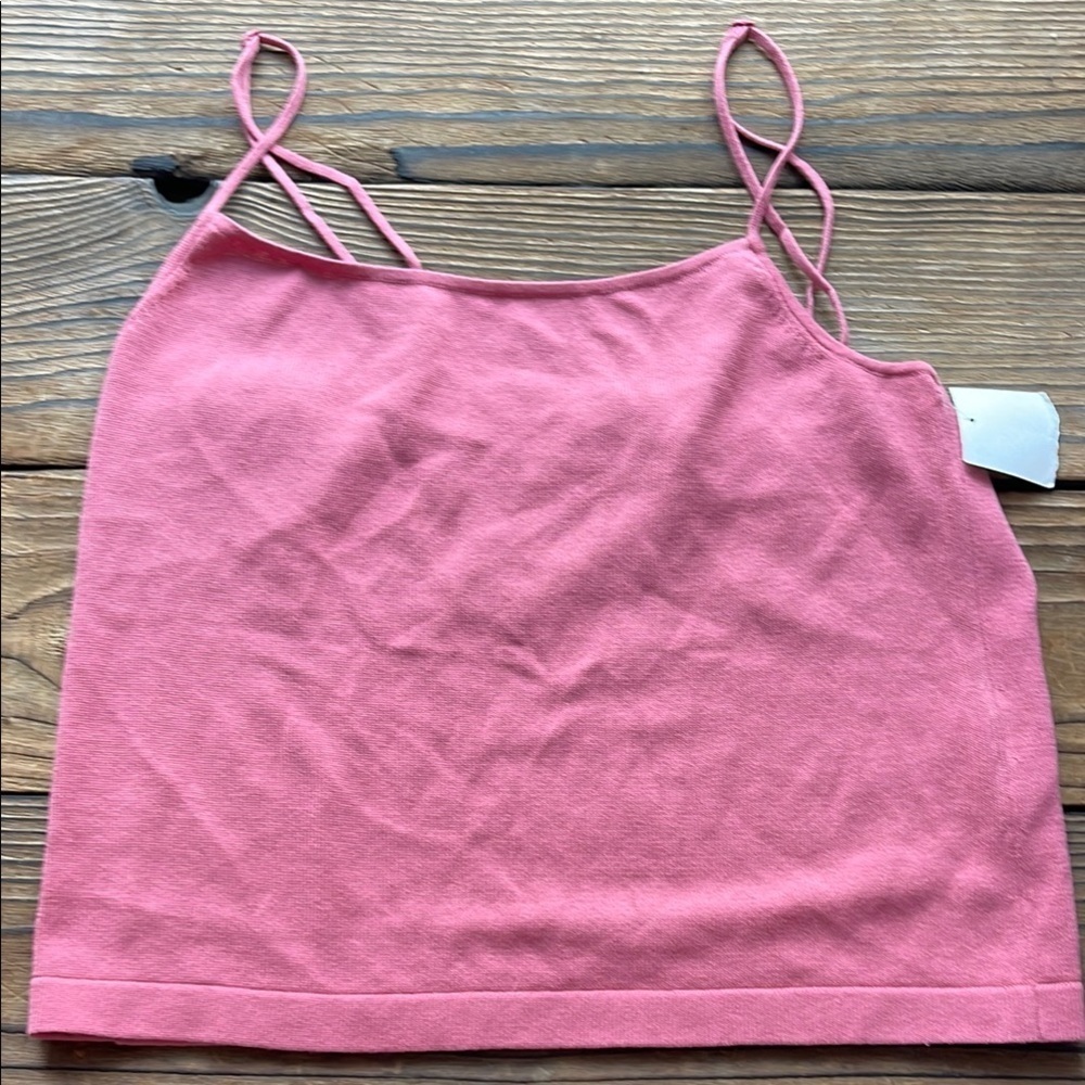 Vince Pink Fitted Crop Camisole Tank